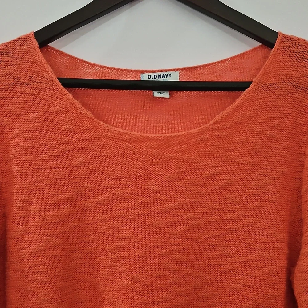 Old Navy Coral Textured Knit Sweater Womens Size Lg